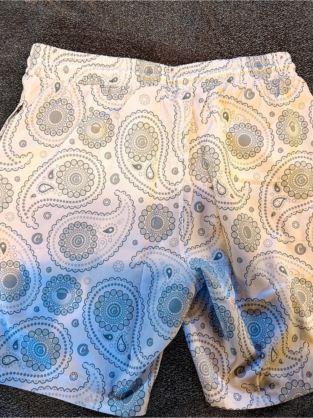 Cookies White Paisley Men's Swim Trunks – Lightweight Beach Shorts - Picture 4 of 7